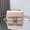 Fend Baguette 24 Bag with Ff Motif Pink Leather Ghw