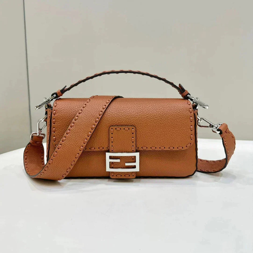 Baguette 27cm Tan Calfskin Silver Hardware