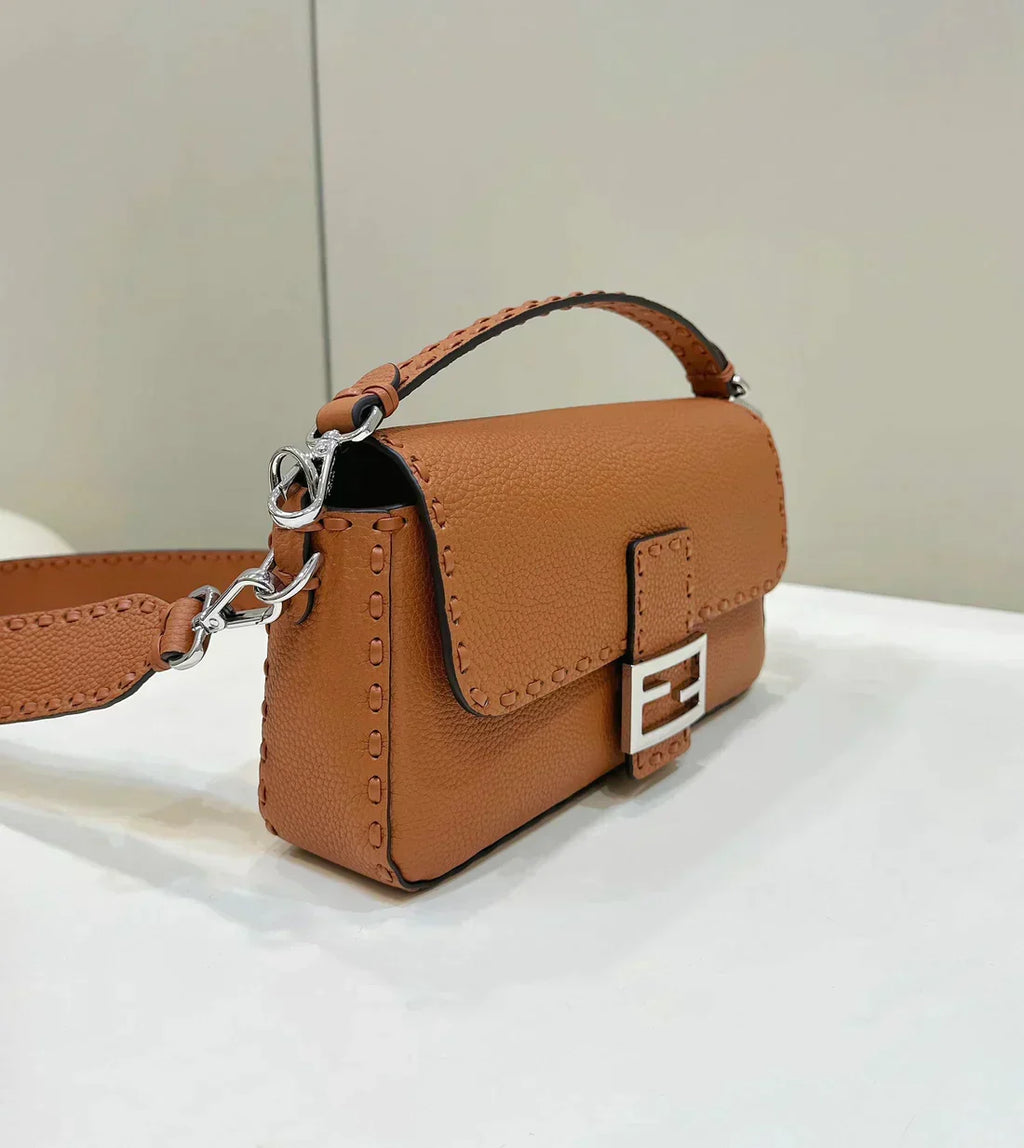 Baguette 27cm Tan Calfskin Silver Hardware