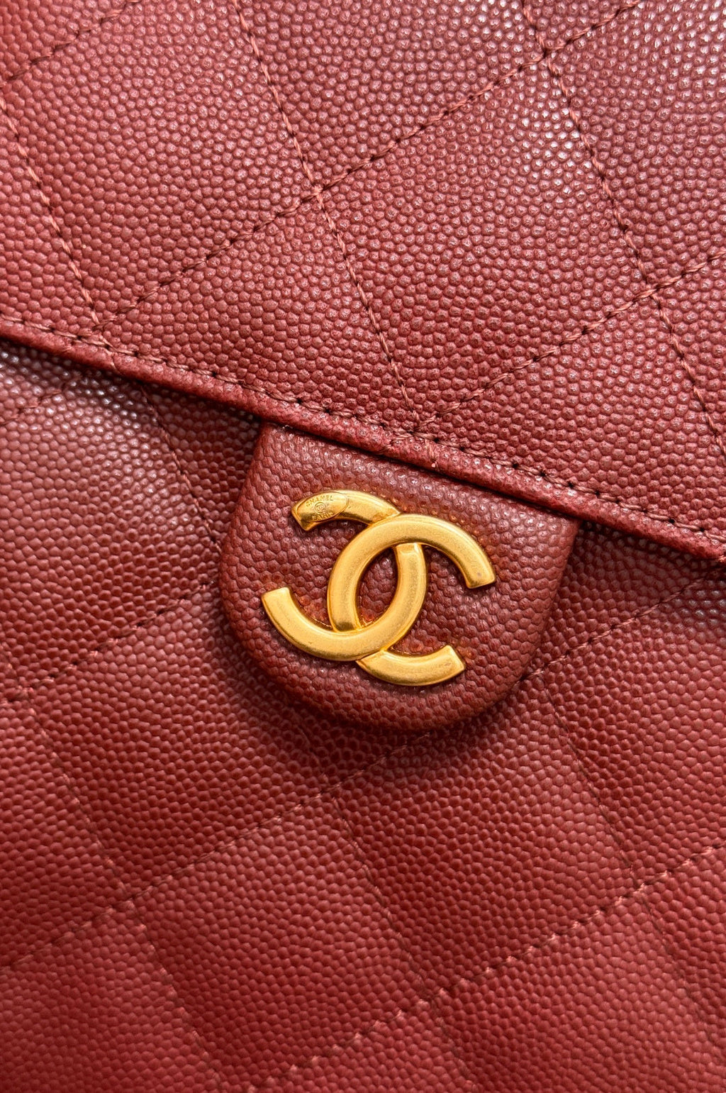 Chanel 25S Hobo Bag 40 in Dark Red Caviar with Gold Hardware