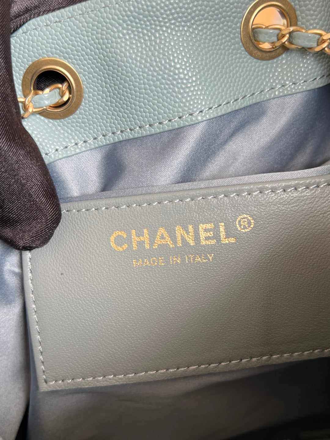 Chanel 25S Hobo Bag 40 in Soft Teal Blue Caviar with Gold Hardware