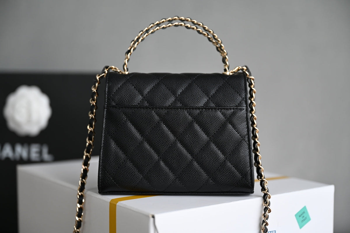 Chanel 25S Kelly 14.5 cm in Black Lambskin Bag