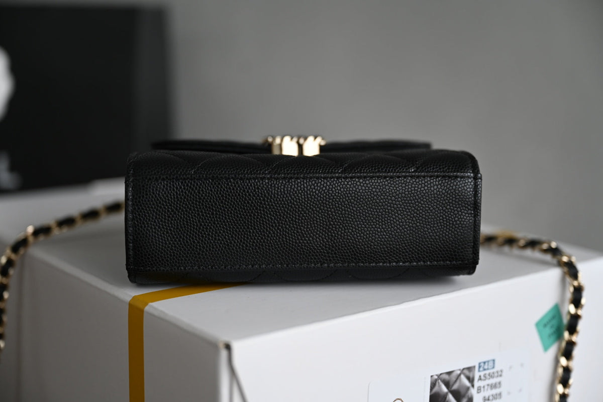 Chanel 25S Kelly 14.5 cm in Black Lambskin Bag