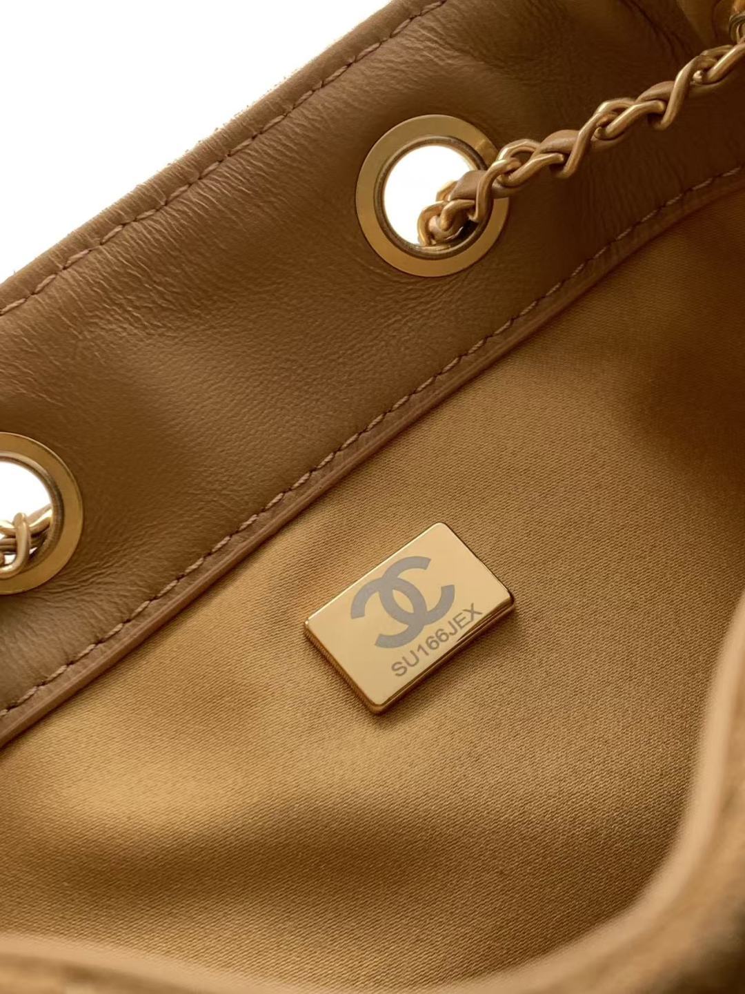 Chanel 25S Hobo Bag 30 in Brown Suede with Gold Hardware