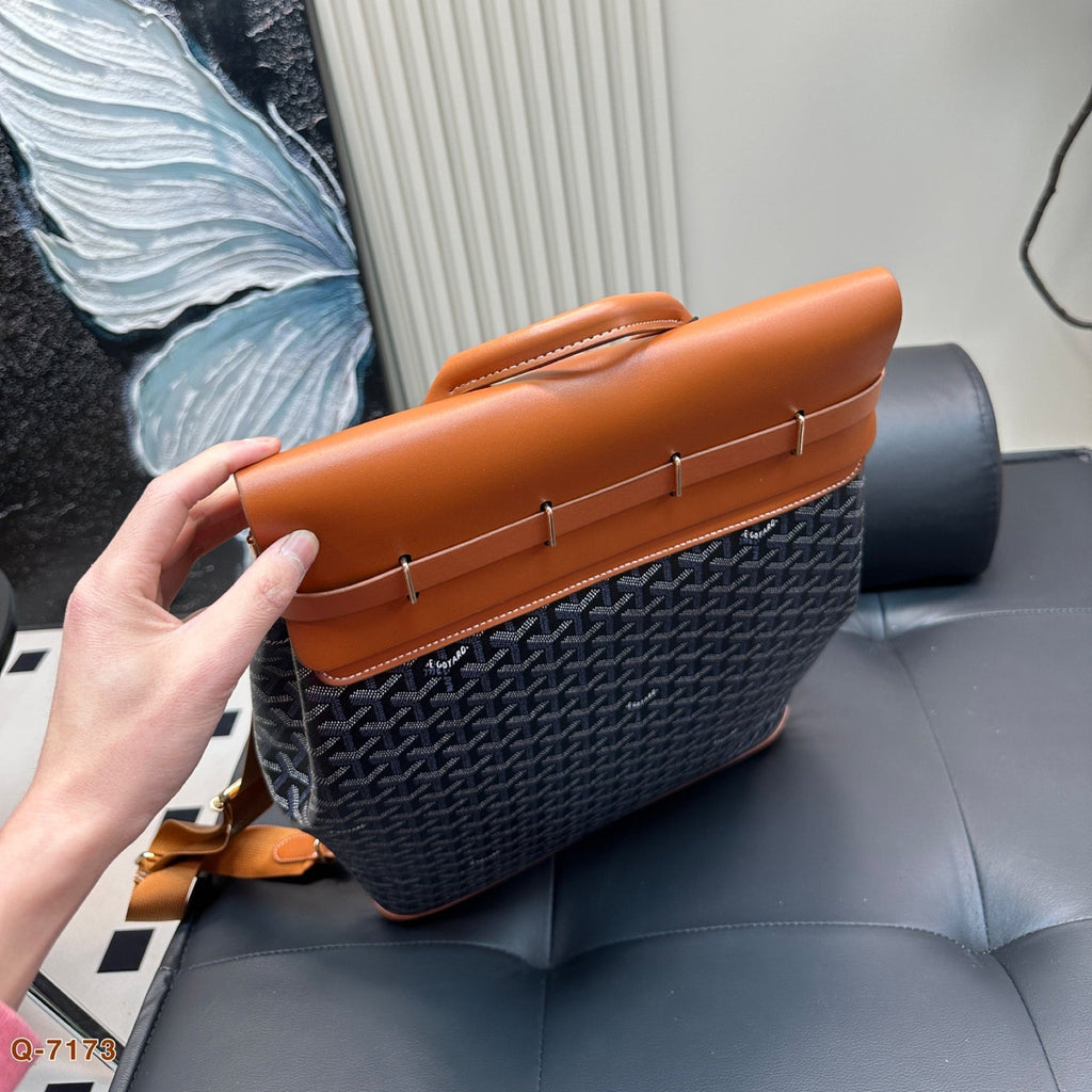 Goyard Cisalpin Backpack 45 in Brown Goyardine Canvas and Calfskin