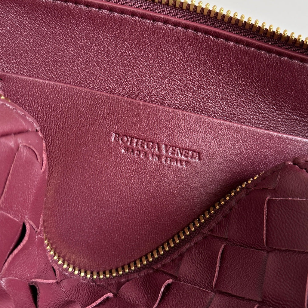 Bottega Veneta Concert Pouch 18.5 in Burgundy Lambskin