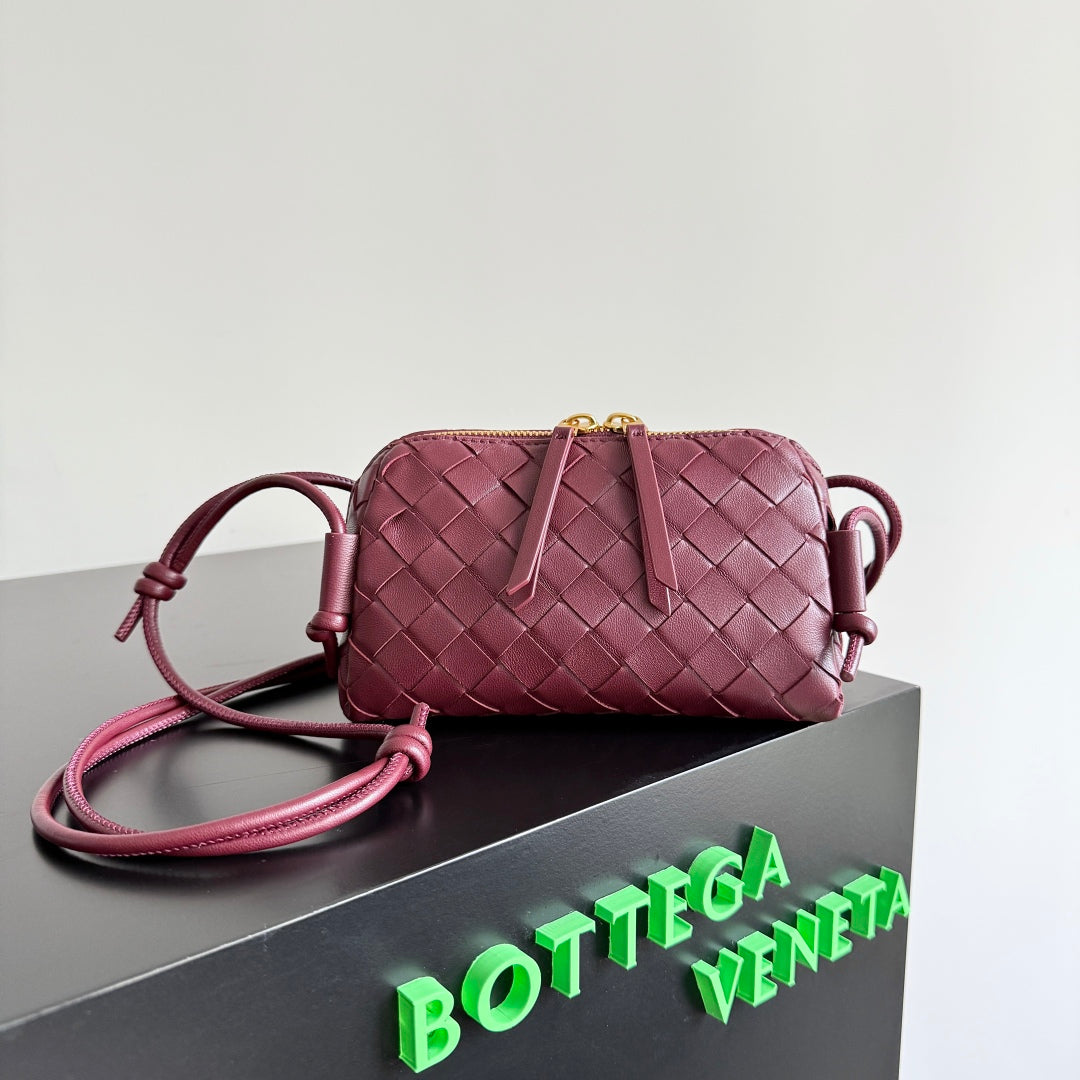 Bottega Veneta Concert Pouch 18.5 in Burgundy Lambskin