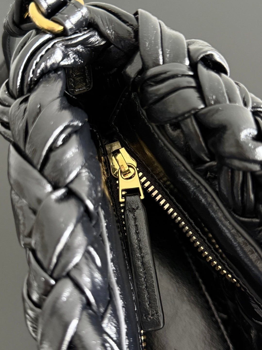 Bottega Veneta Kelimero Cha-Cha Clutch 28.5 in Black Lambskin