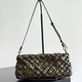 Bottega Veneta Kelimero Cha-Cha Clutch 28.5 in Dark Green Lambskin