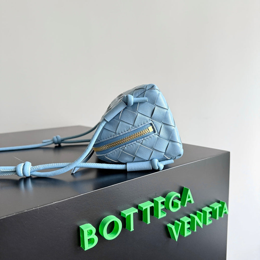 Bottega Veneta Concert Pouch 18.5 in Light Blue Lambskin