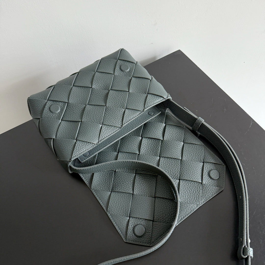 Bottega Veneta 25S Diago 22 in Steel Gray Calfskin Silver Hardware Bag