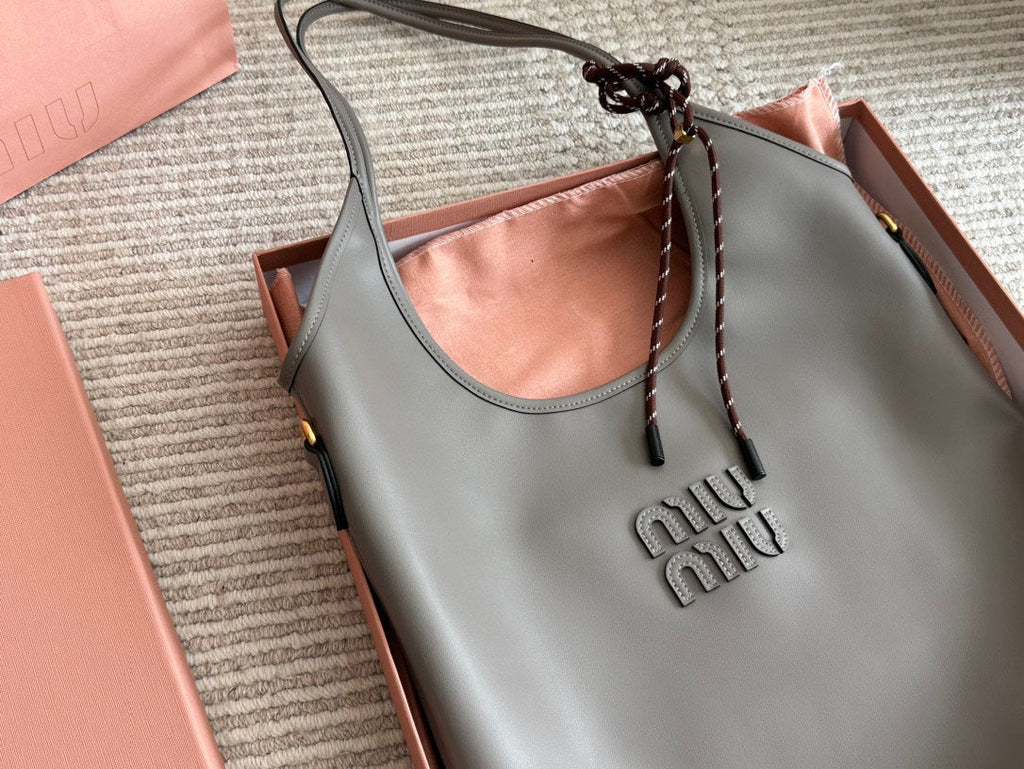 Ivy Tote Bag 35 in Gray Calfskin