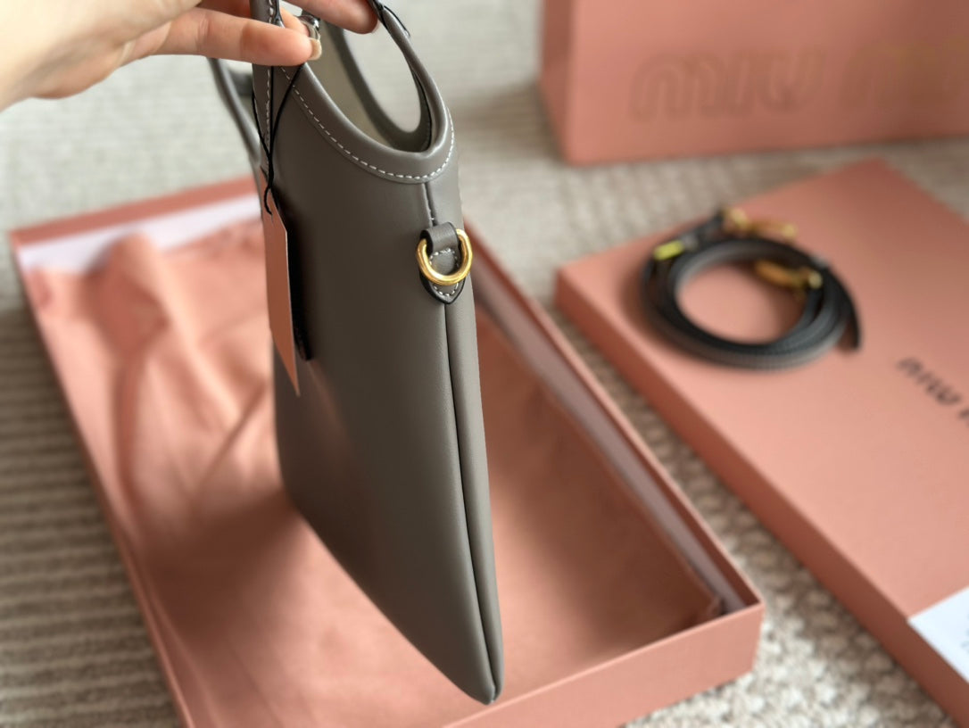 Ivy Small Tote Bag 22 in Gray Calfskin