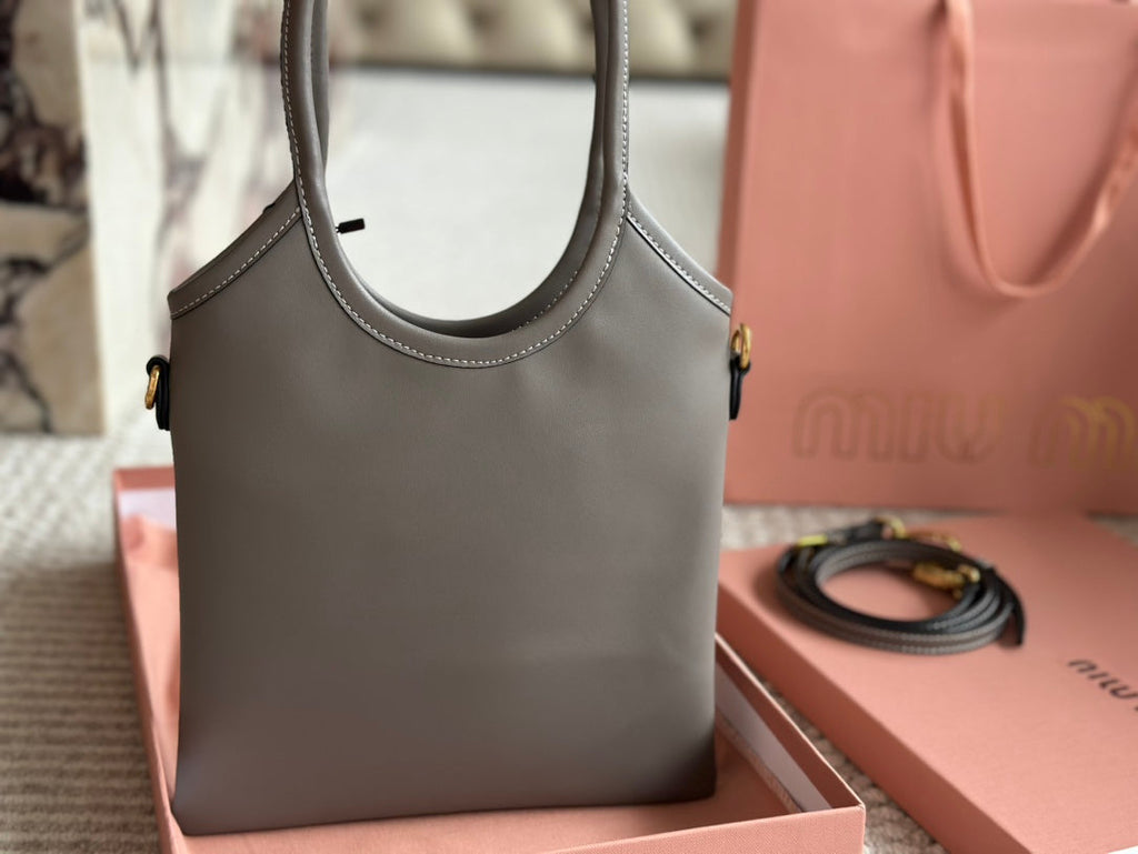 Ivy Small Tote Bag 22 in Gray Calfskin
