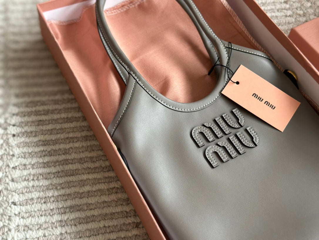 Ivy Small Tote Bag 22 in Gray Calfskin