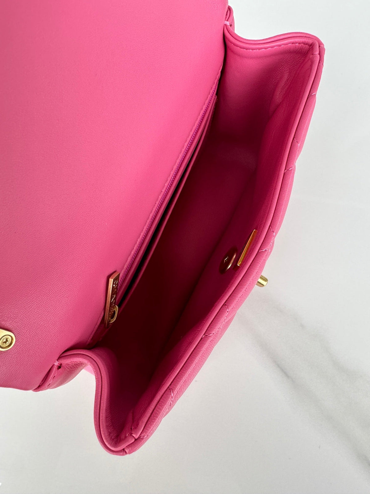 Chanel Small 20 Flap Bag in Deep Pink Calfskin