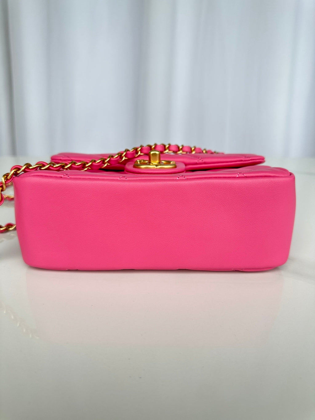 Chanel Small 20 Flap Bag in Deep Pink Calfskin