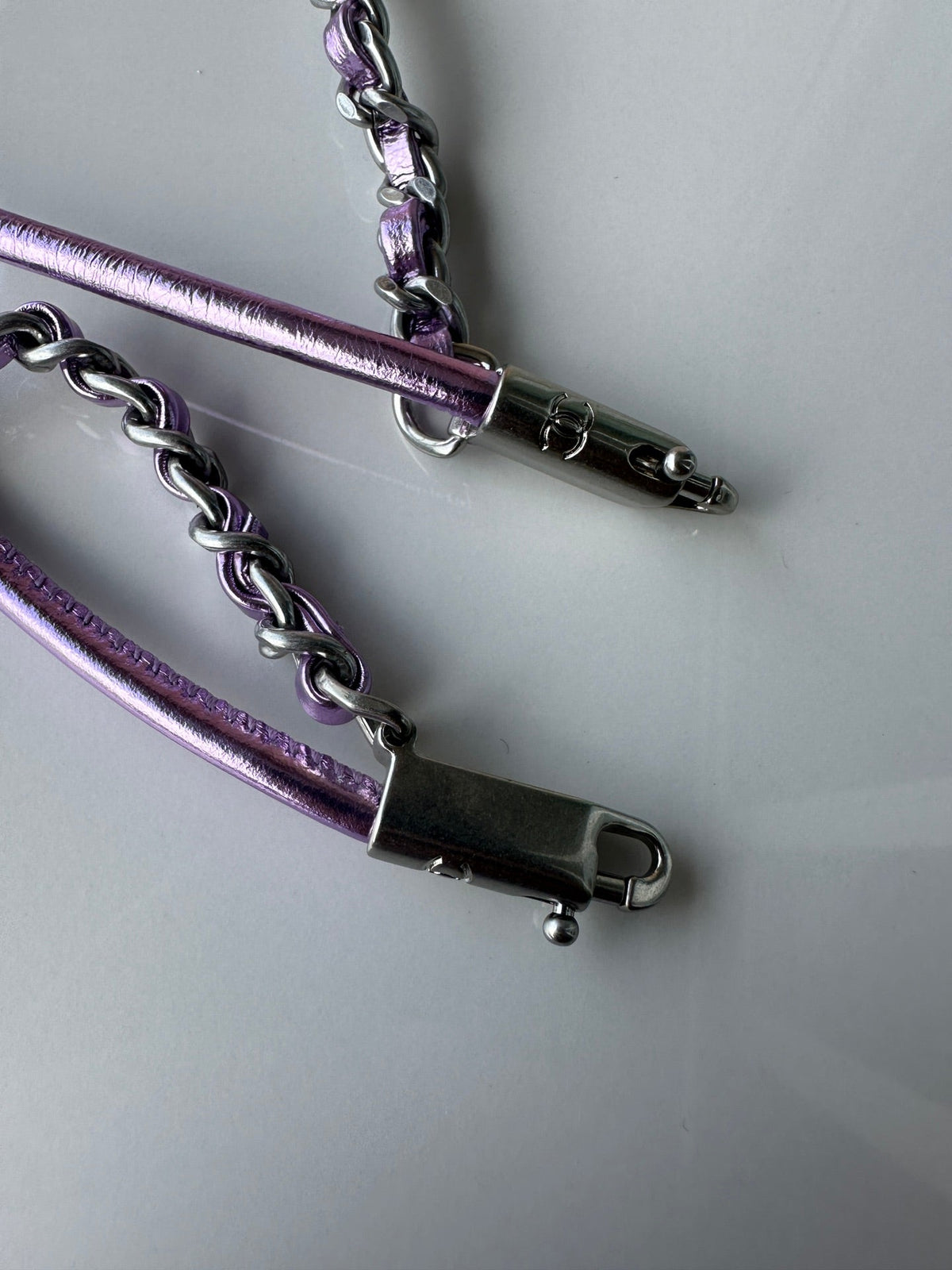 Chanel Mini 20 Bag in Violet Purple Metallic Lambskin