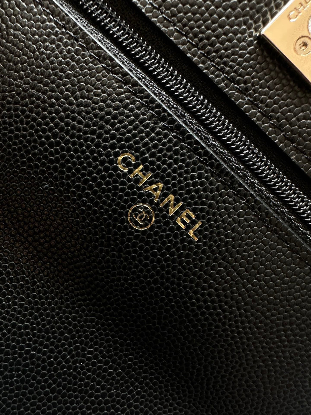 Chanel 25S Mini Flap Bag 19 in Black Caviar Leather