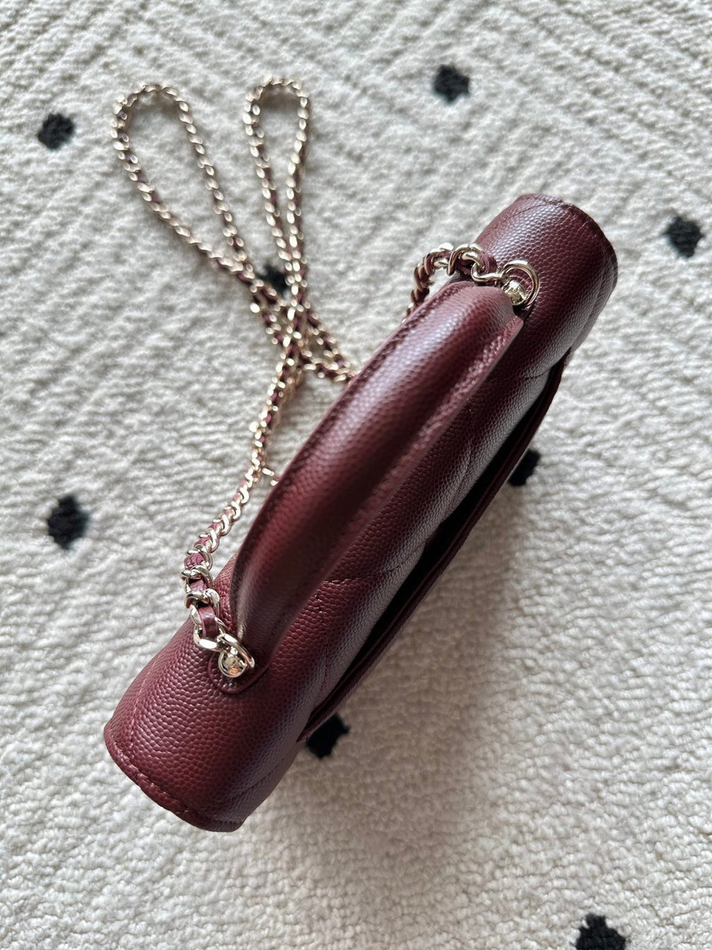 Chanel 25S Mini Flap Bag 19 in Dark Red Caviar Leather
