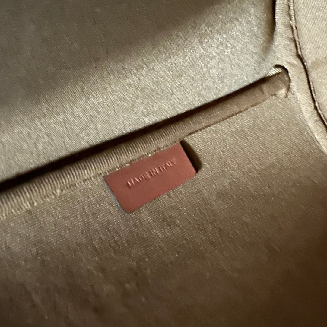Celine Clara Bag 24 in Black Triomphe Canvas and Brown Calfskin Trim