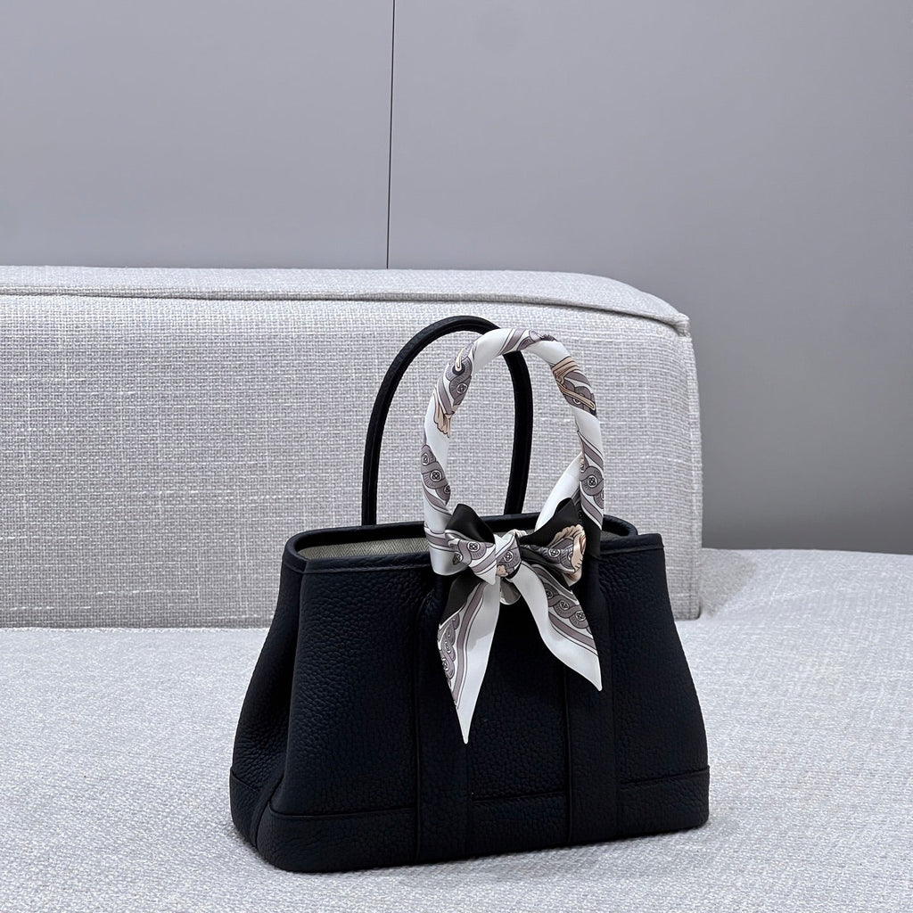 Hermes Garden Party 23cm in Black Calfskin Bag