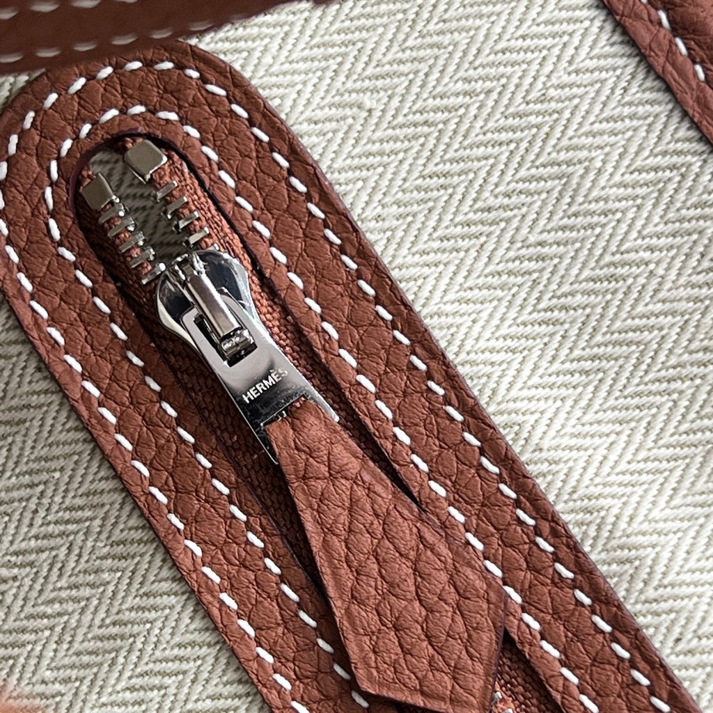 Hermes Garden Party 23cm in Umber Brown Calfskin Bag