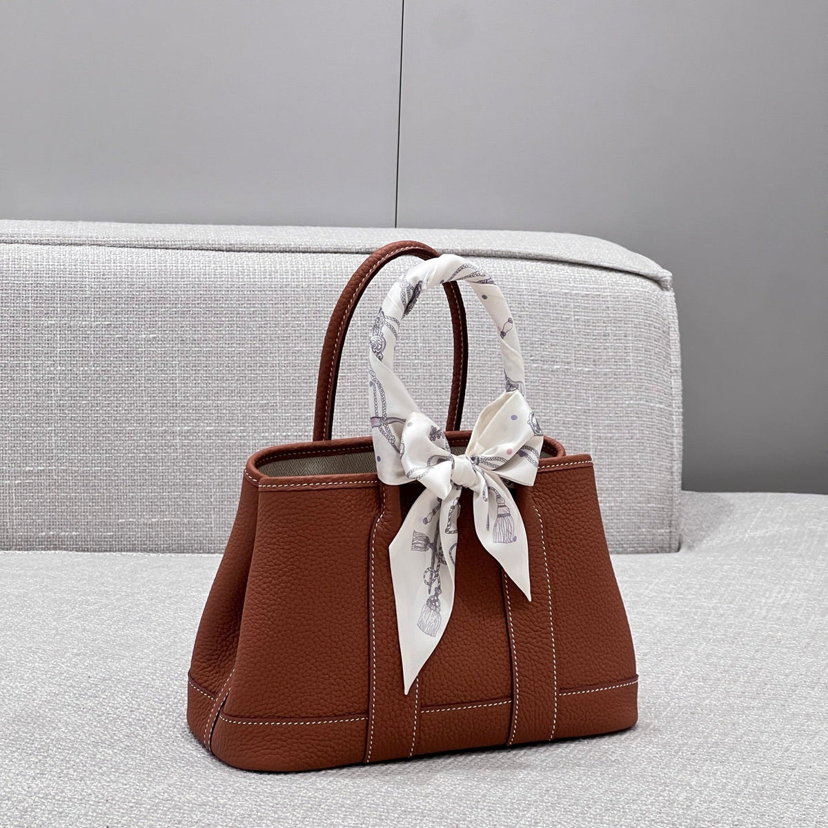 Hermes Garden Party 23cm in Umber Brown Calfskin Bag