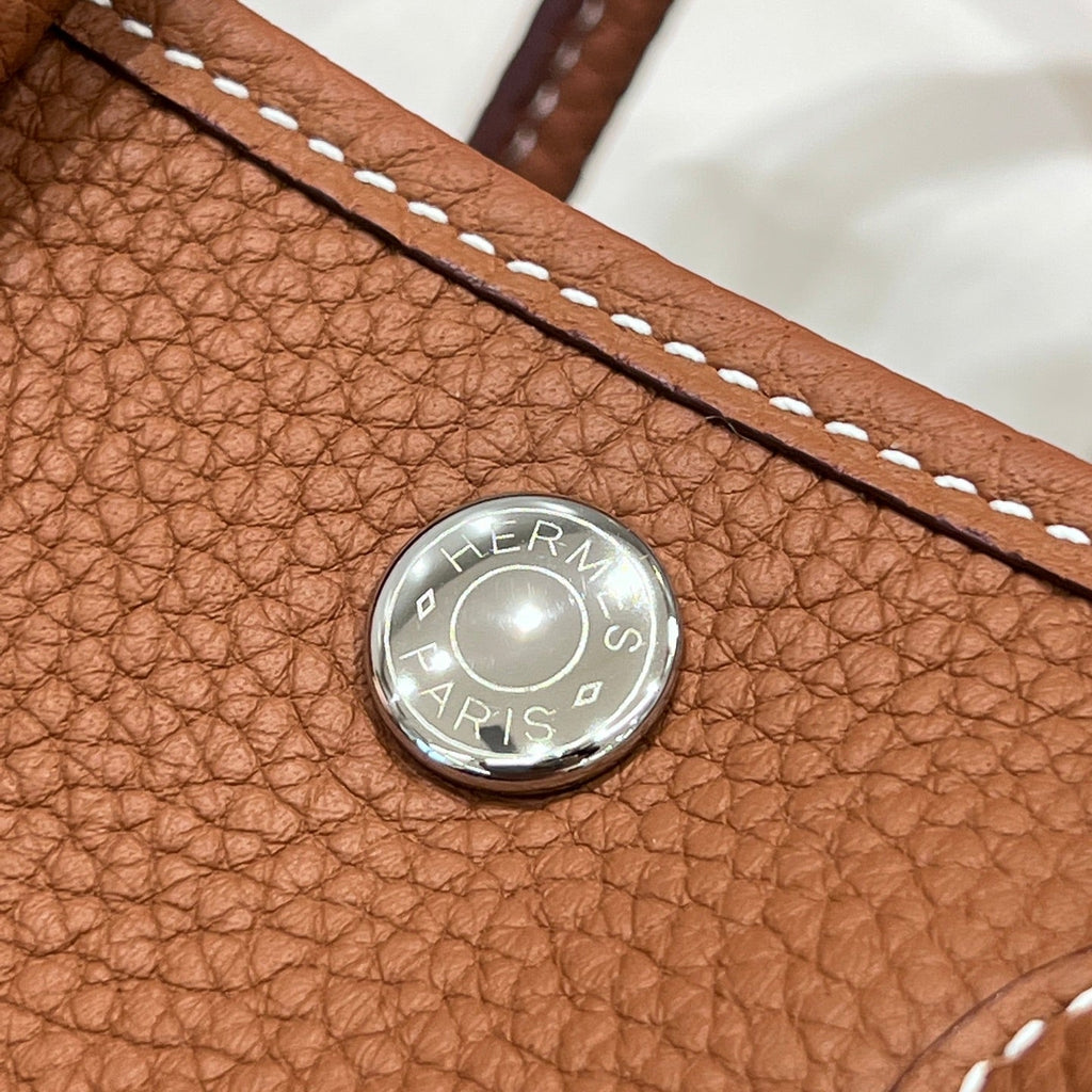 Hermes Garden Party 23cm in Umber Brown Calfskin Bag