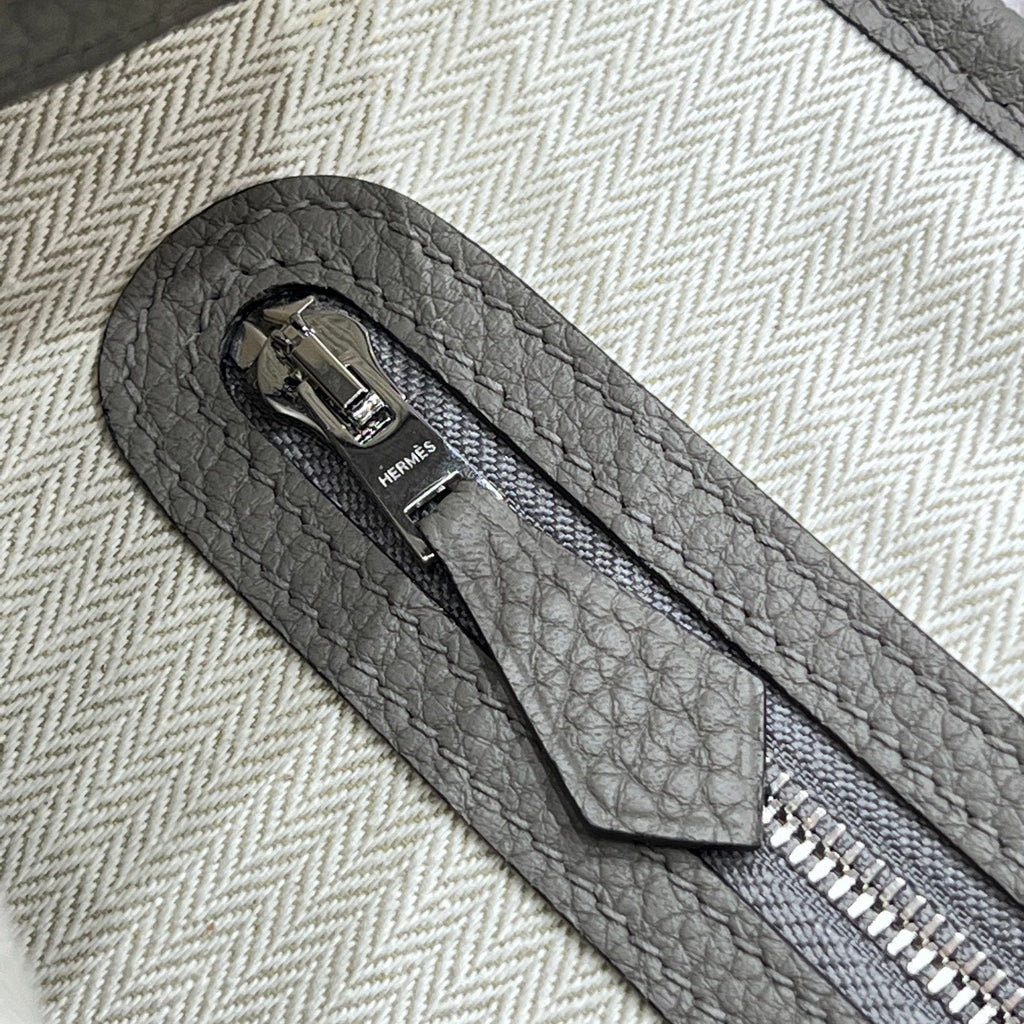 Hermes Garden Party 23cm in Grey Calfskin Bag