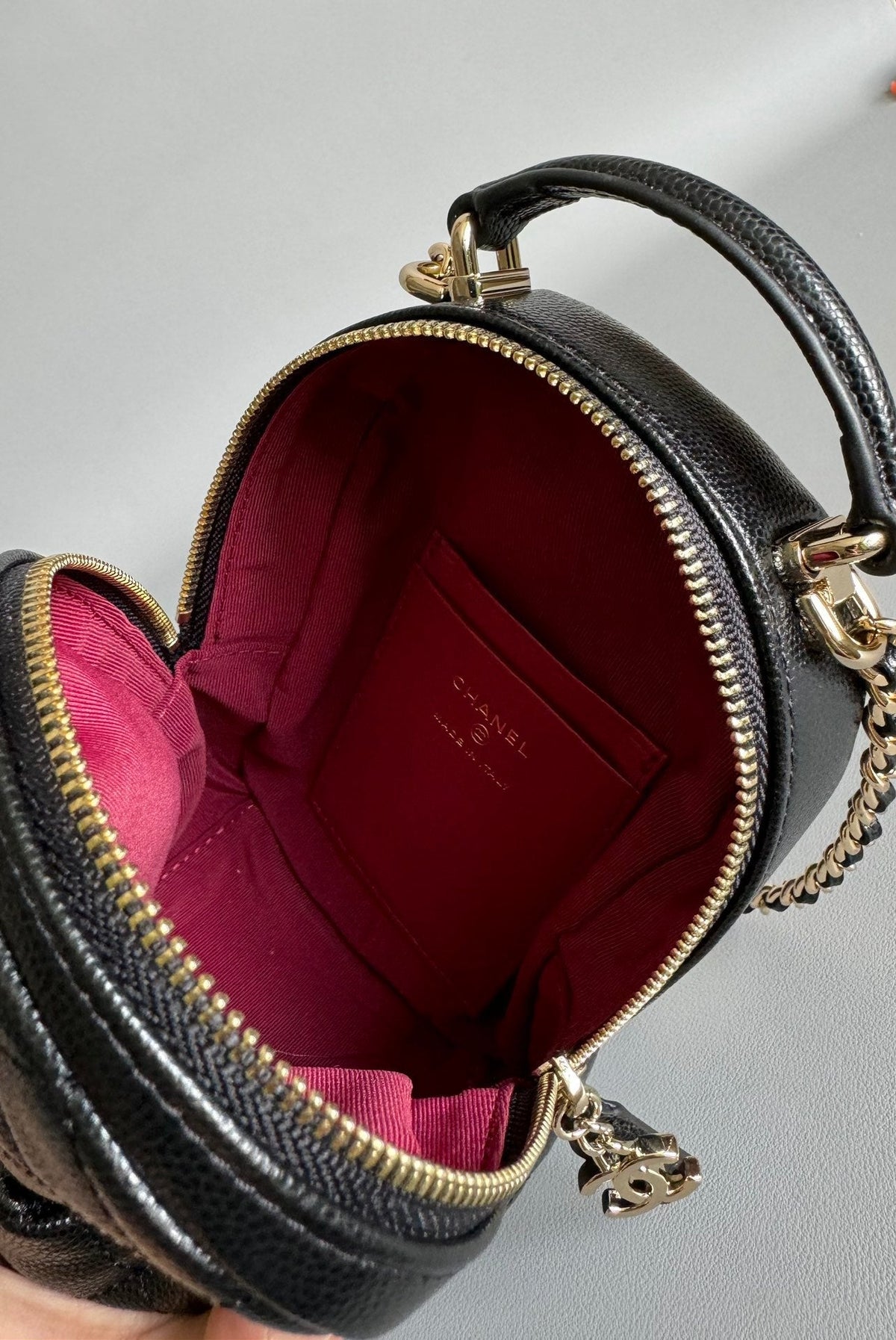 Chanel Mini 18 Backpack Black Caviar Light Gold Hardware