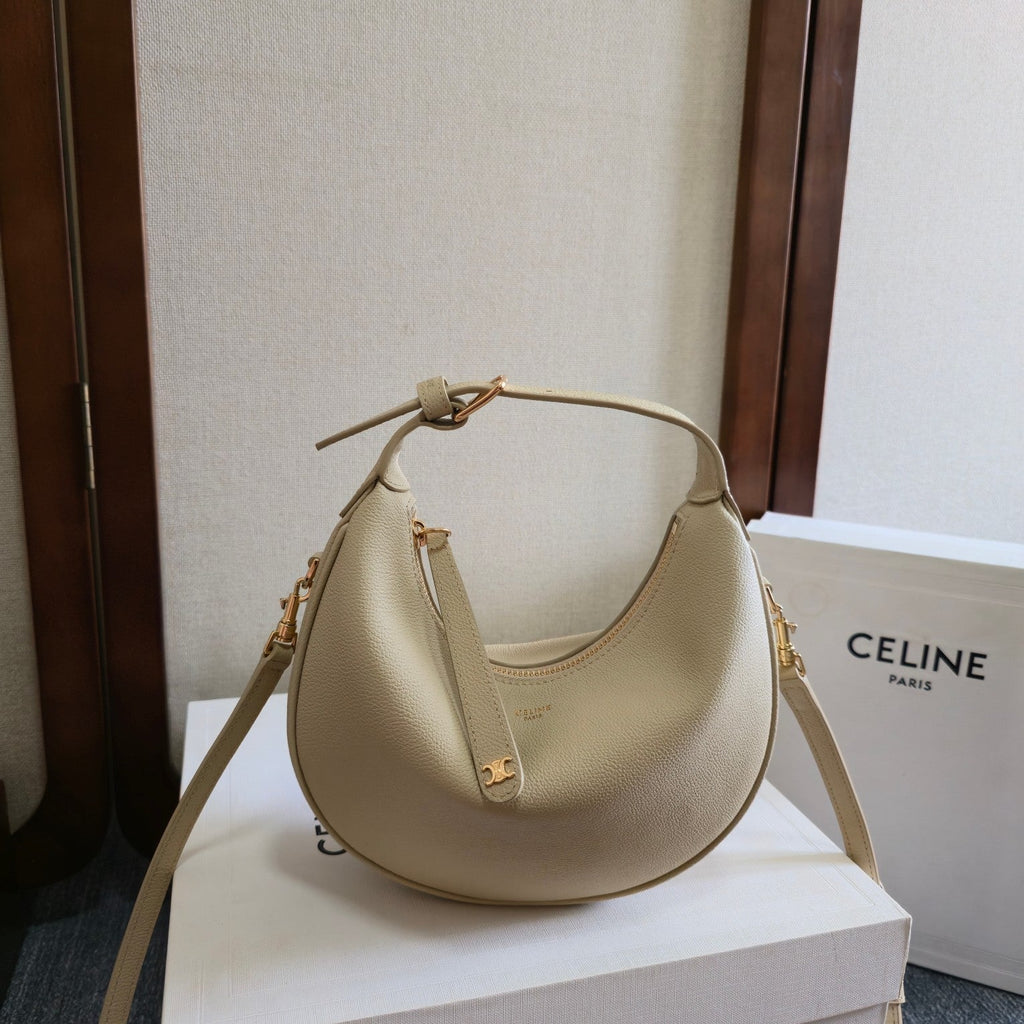 Celine 25S Teen Lulu Bag 24mm in Beige Calfskin Gold Hardware