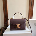 Celine 25S Nino Bag 20mm in Syrah Red Grained Calfskin Gold Hardware