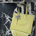 Celine 25S Flat Cabas New Luggage 44mm in Pastel Yellow Glossy Calfskin Bag