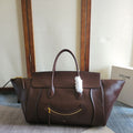 Celine 25S Medium Smiling New Luggage 44mm in Syrah Red Supple Shiny Lambskin Bag