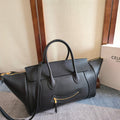 Celine 25S Medium Smiling New Luggage 36mm in Black Supple Shiny Lambskin Bag