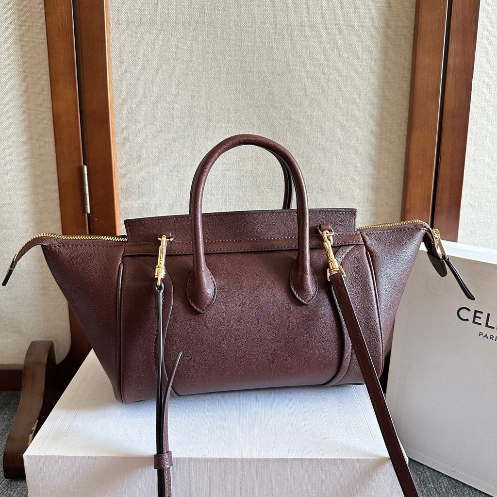 Celine 25S New Luggage 36mm in Dark Brown Calfskin Gold Hardware Bag