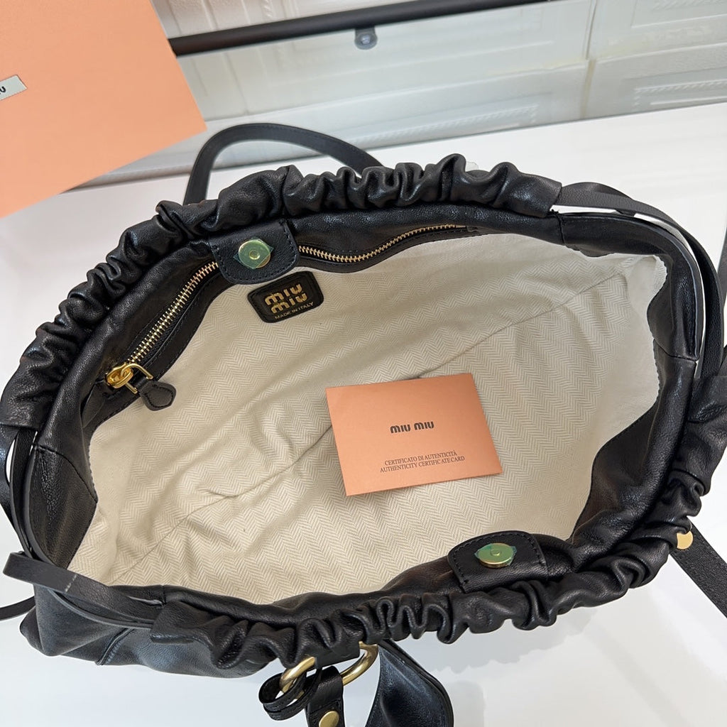 Joie Nappa Shoulder Bag 44 in Black Calfskin