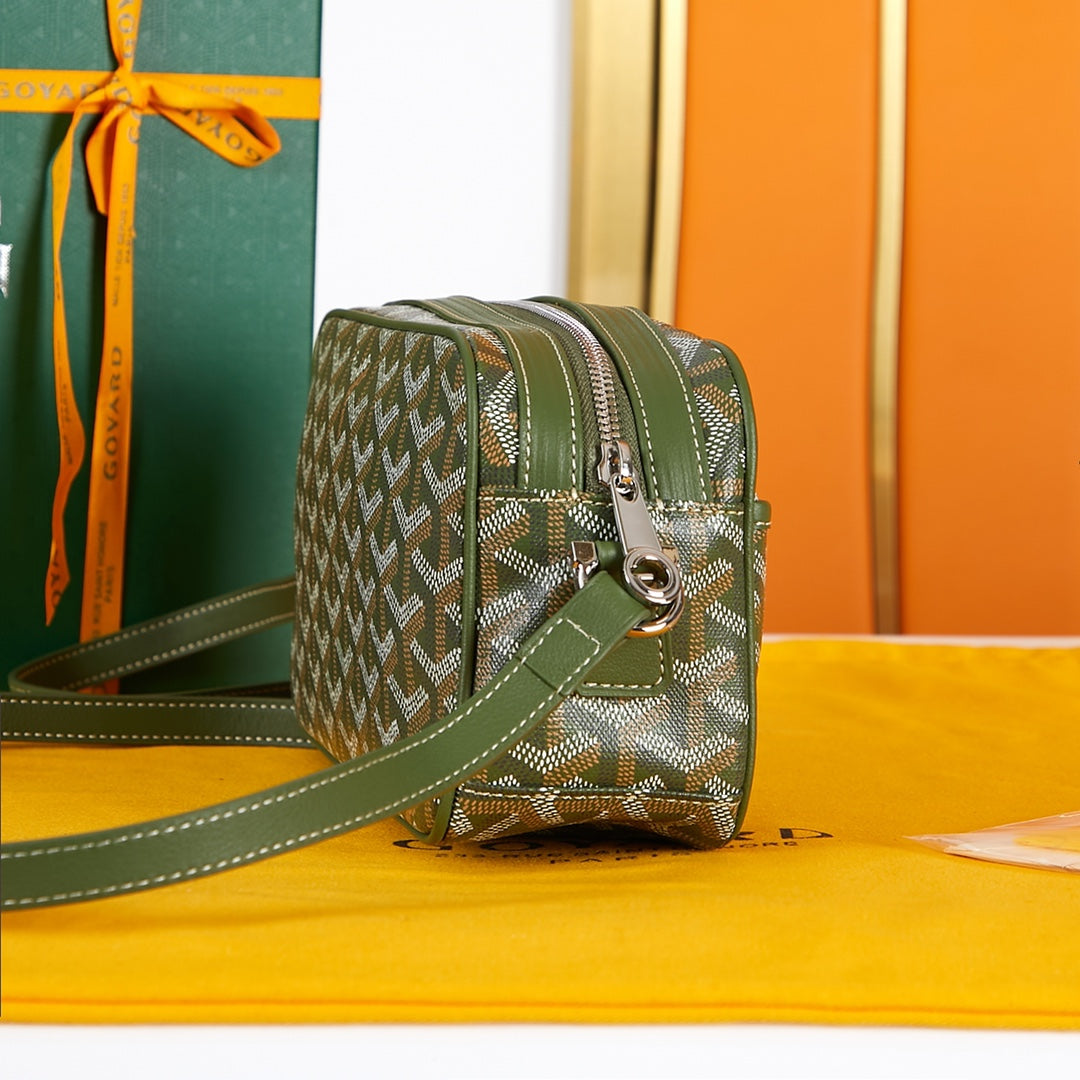 Goyard Cap-Vert PM Bag 22 in Woodland Green Goyardine Canvas