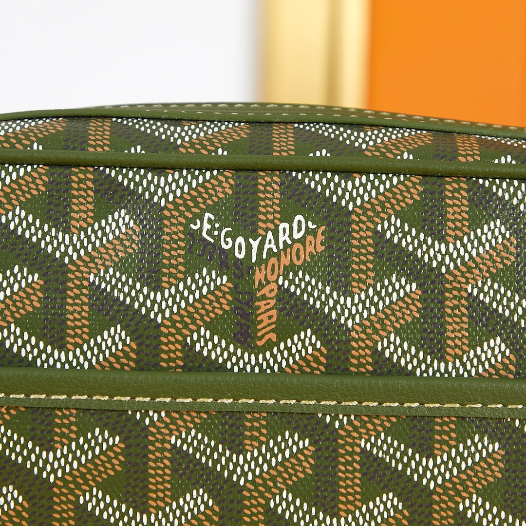 Goyard Cap-Vert PM Bag 22 in Woodland Green Goyardine Canvas