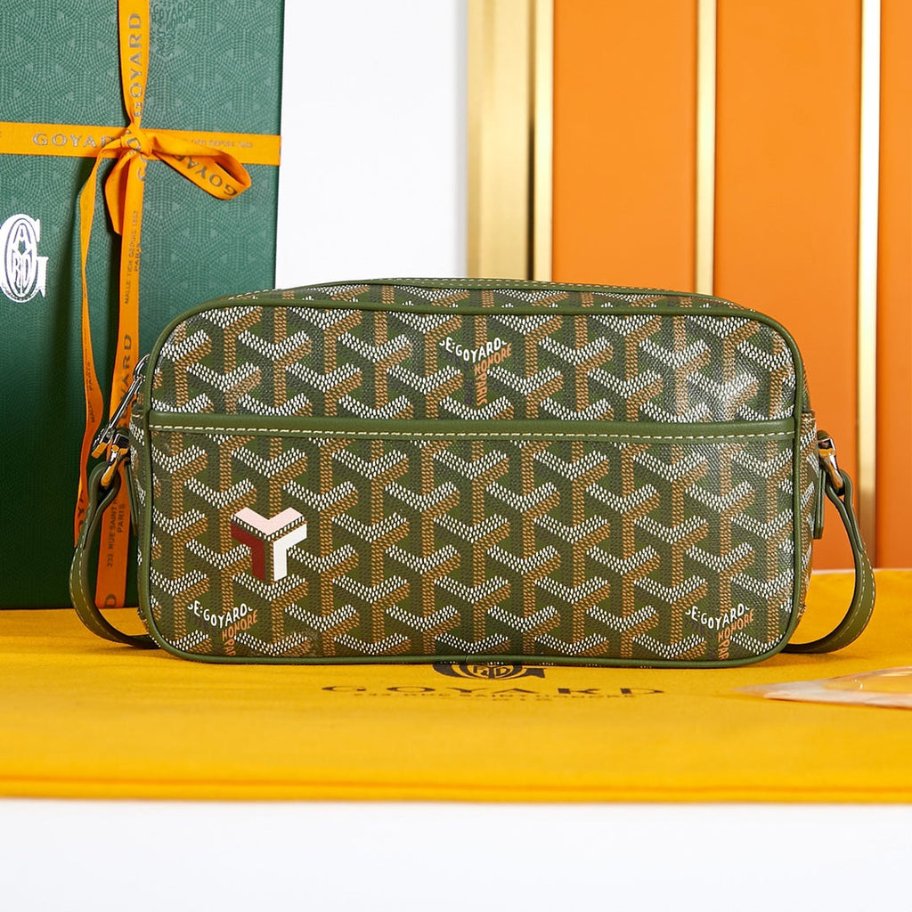 Goyard Cap-Vert PM Bag 22 in Woodland Green Goyardine Canvas