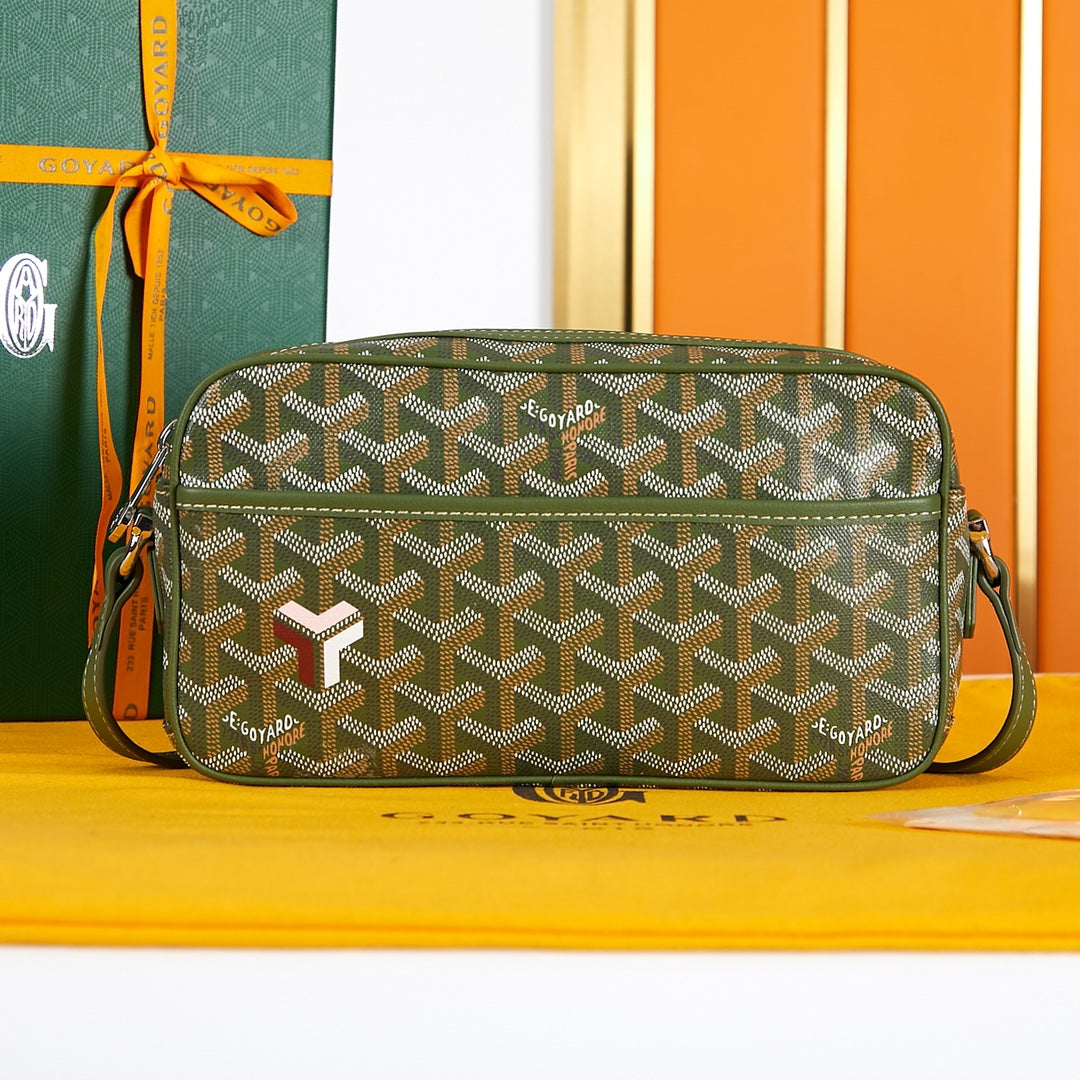 Goyard Cap-Vert PM Bag 22 in Woodland Green Goyardine Canvas