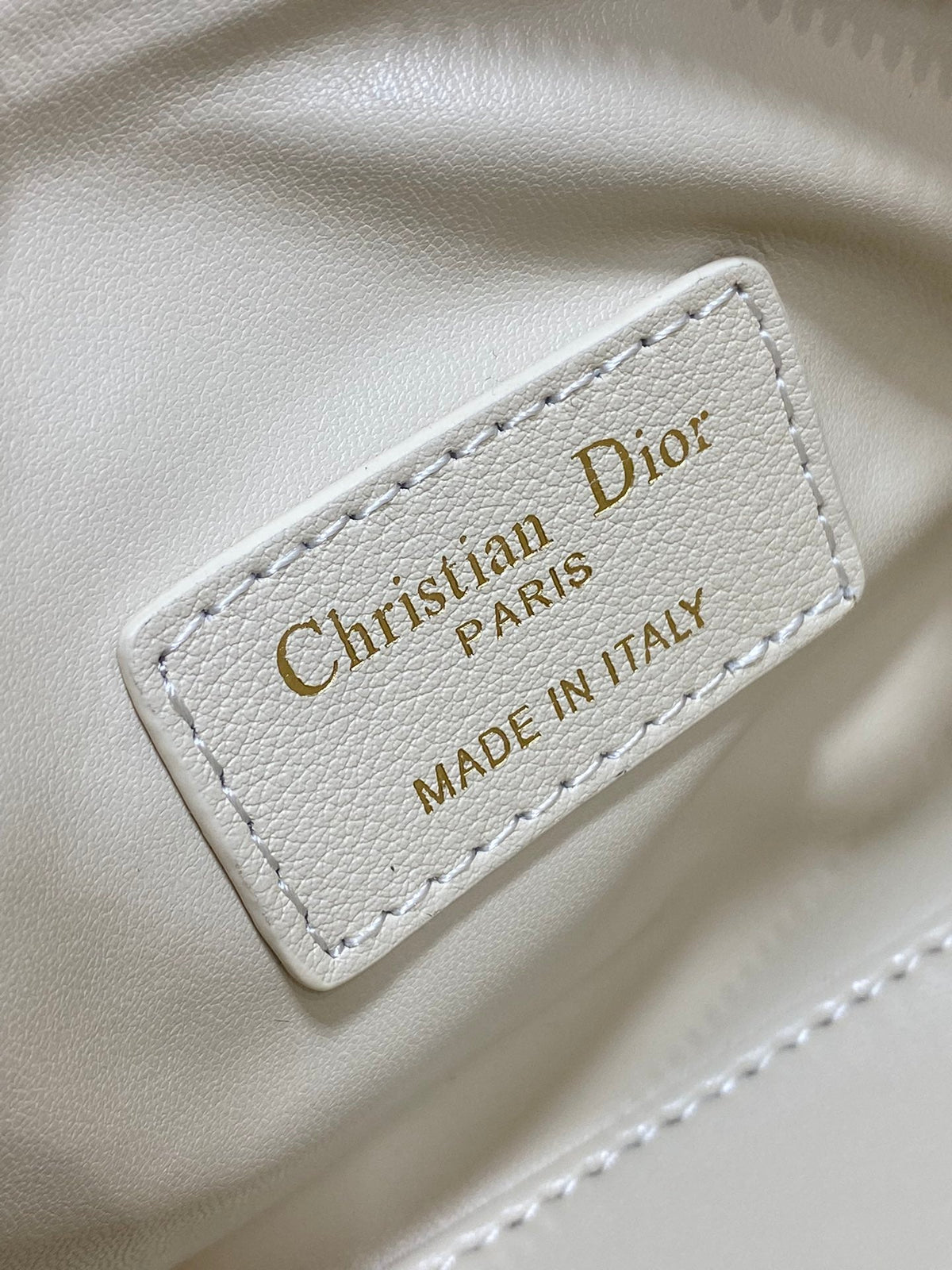 Dior Groove Mini 17 Bag in White Cream Lambskin