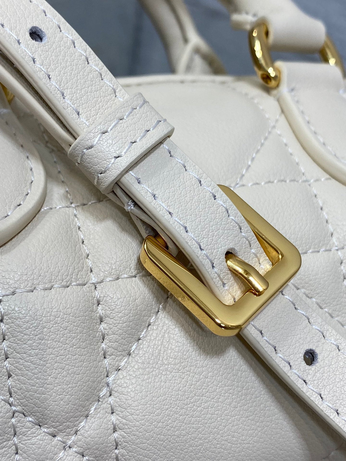 Dior Groove Mini 17 Bag in White Cream Lambskin