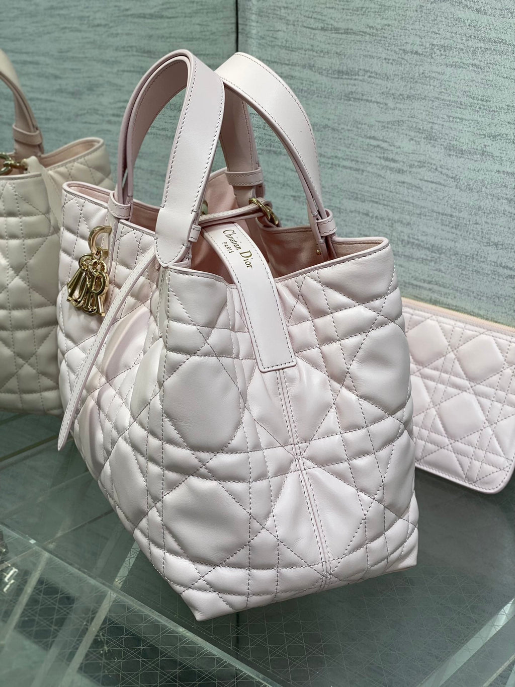 Dior Always Medium 28 Bag in Light Pink Macrocannage Calfskin