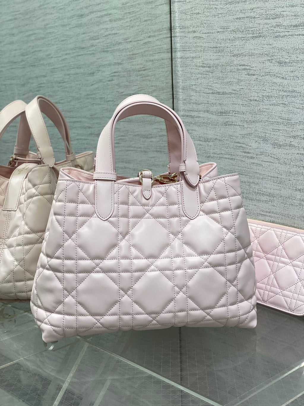Dior Always Medium 28 Bag in Light Pink Macrocannage Calfskin
