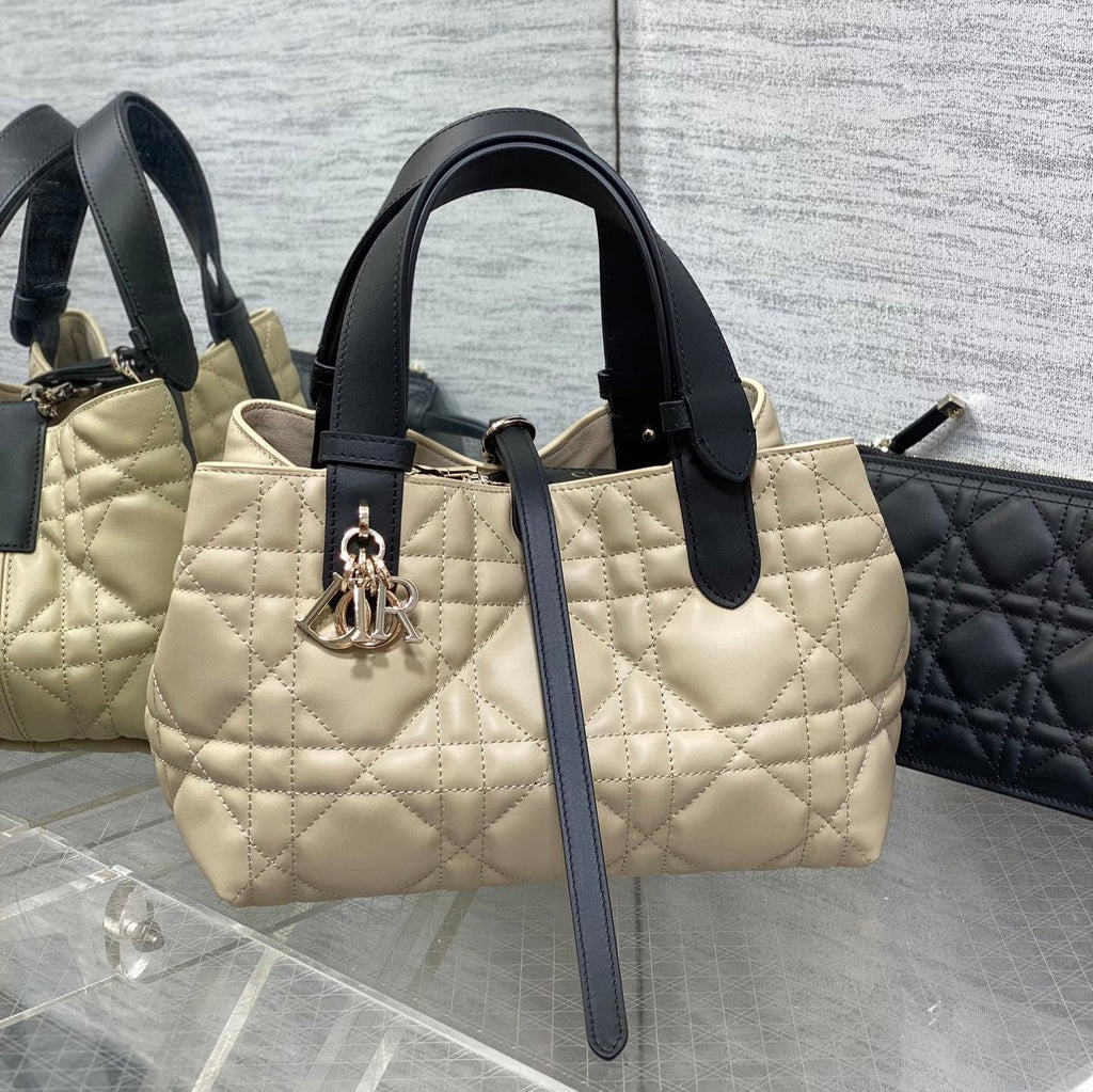 Dior Always Mini 23 Bag in Ivory Tan Macrocannage Calfskin