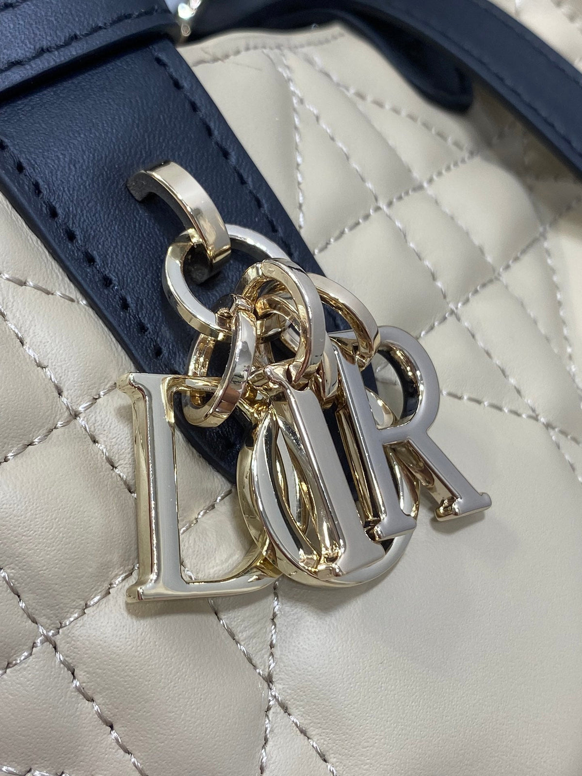 Dior Always Mini 23 Bag in Ivory Tan Macrocannage Calfskin