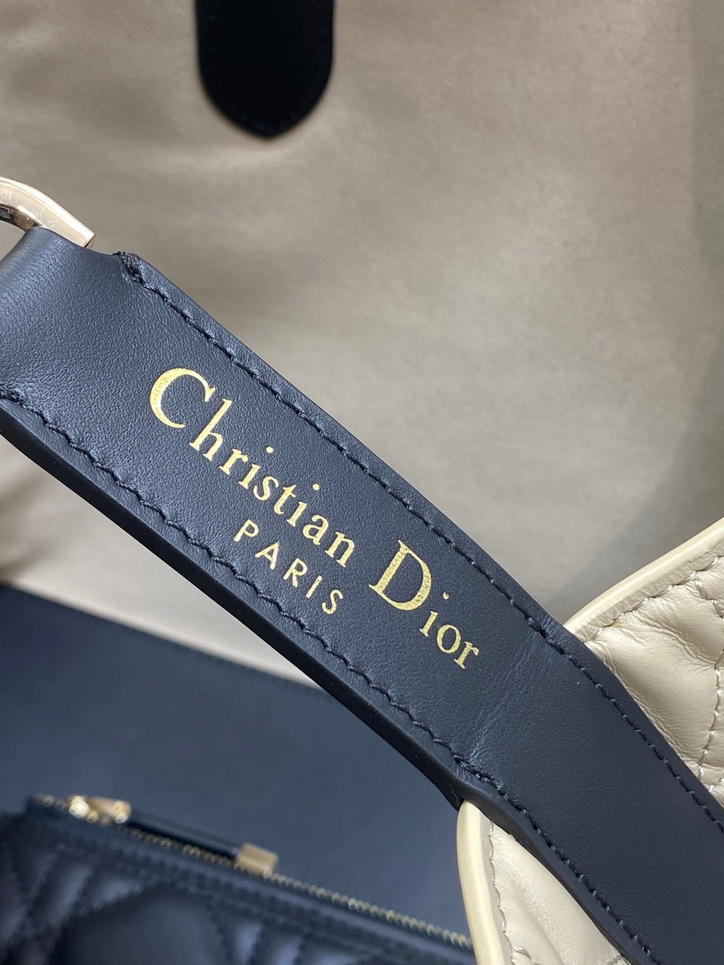 Dior Always Mini 28 Bag in Ivory Tan Macrocannage Calfskin