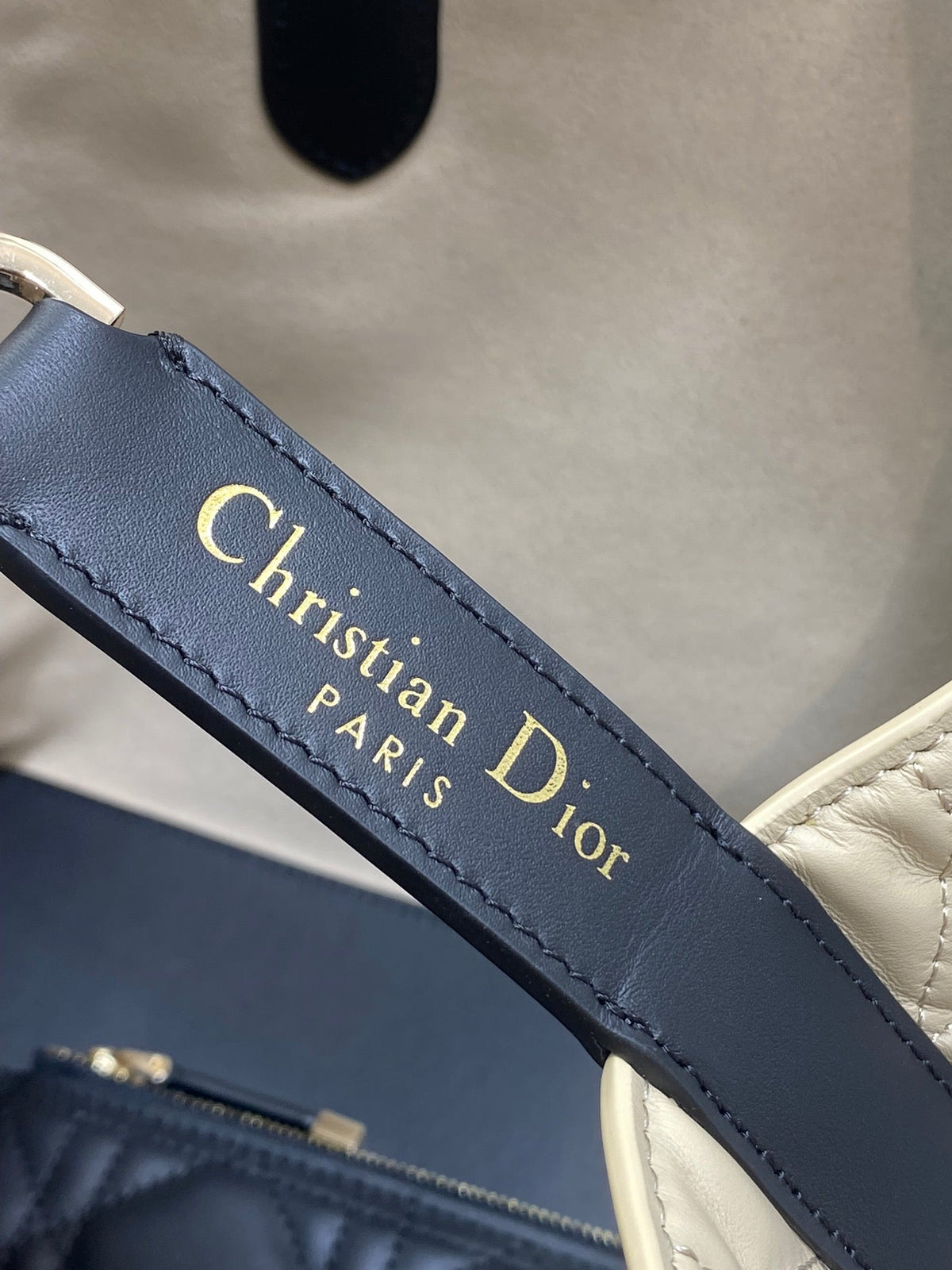 Dior Always Mini 28 Bag in Ivory Tan Macrocannage Calfskin